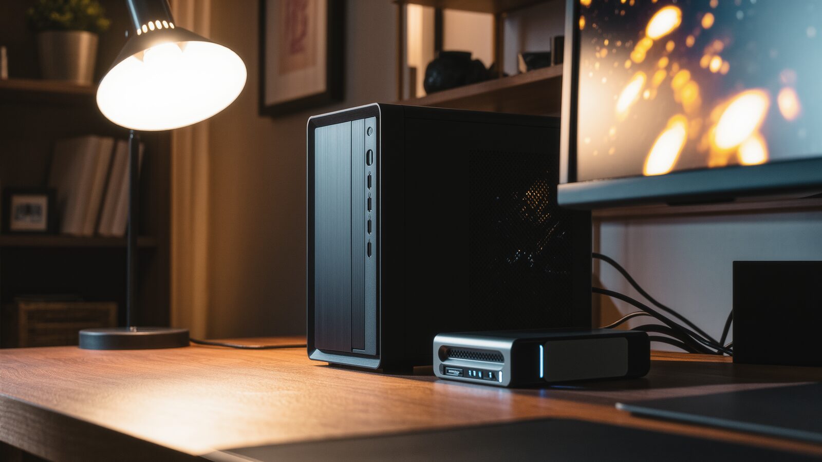 Una workstation consumer in uno studio domestico: la classe di macchina su cui Colibrì esegue un modello da 744 miliardi di parametri